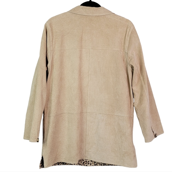 Atelier by B. Thomas Reversable Leather Animal Cheetah Print Fashion Jacket S - Picture 10 of 12